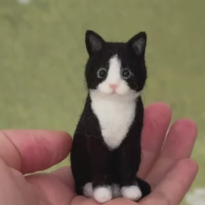 Custom Cat Sculpture | Miniature Needle Felted Figurine | Personalized Dog Cat Memory Gift