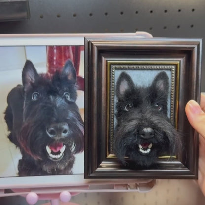 Custom 3D Wool Felt Pet Portrait | Handmade Needle Felted Dog Cat Artwork | Custom Dog Lover Gift