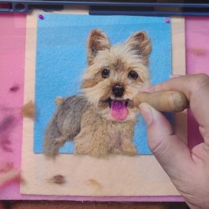 Handmade Wool Felt Pet Portrait | Custom Needle Felted Dog Cat Artwork | Unique Fiber Art Wall Decor