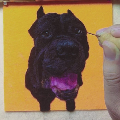 Custom Needle Felted Pet Portrait Artwork | Handmade Wool Fiber Art | Personalized Dog Cat Memory Gift