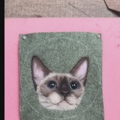 Custom Cat Bag Charm & Keychain | Custom Needle Felt Pet Portrait | Personalized Gift