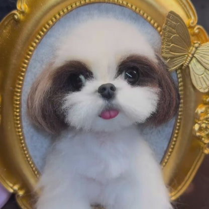 Custom 3D Wool Felt Pet Portrait | Handmade Needle Felted Dog Portrait | Custom Dog Lover Gift