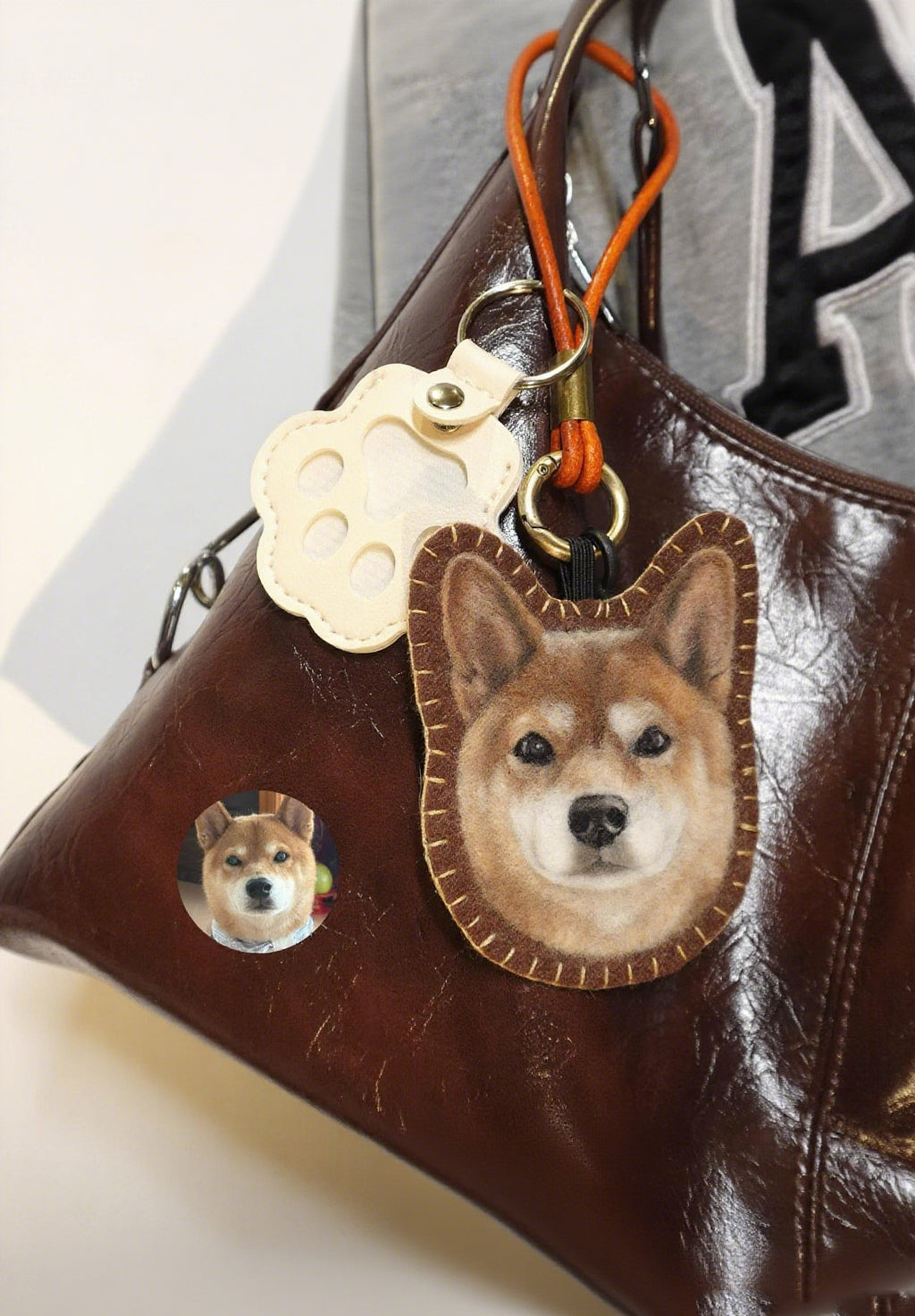 Custom Pet Memorial Bag Charm | Handmade Wool Felt Pet Portrait Keepsake |  Personalized Forever Gift for Pet Lovers