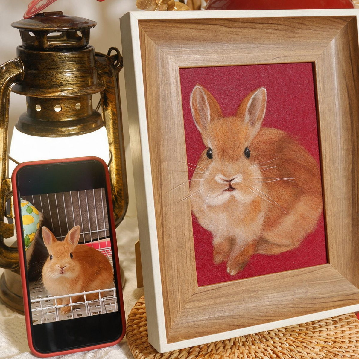 Custom Small Pets Portrait | Needle Felted Rabbit Bunny | Personalized Meaningful Gift for Small Pets Lovers
