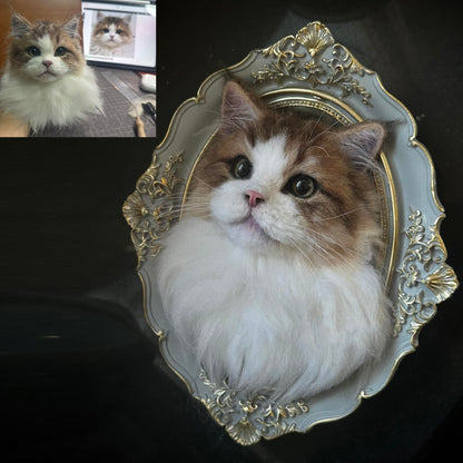 3D Needle Felted Pet Portrait | Custom Dog Cat Sculpture Frame | Handmade Christmas Gift