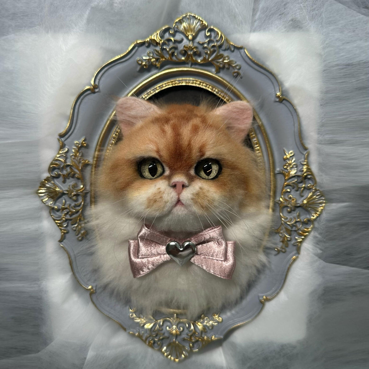Custom Wool Cat Portrait | 3D Needle Felted Cat Portrait | Christmas Gift Memorial Gift for Pet Lovers