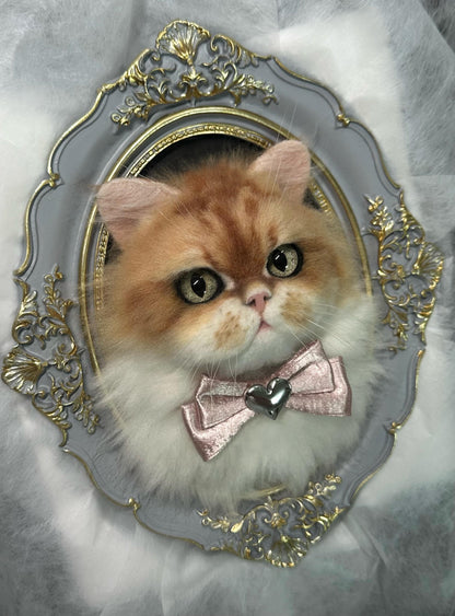 Custom Wool Cat Portrait | 3D Needle Felted Cat Portrait | Christmas Gift Memorial Gift for Pet Lovers