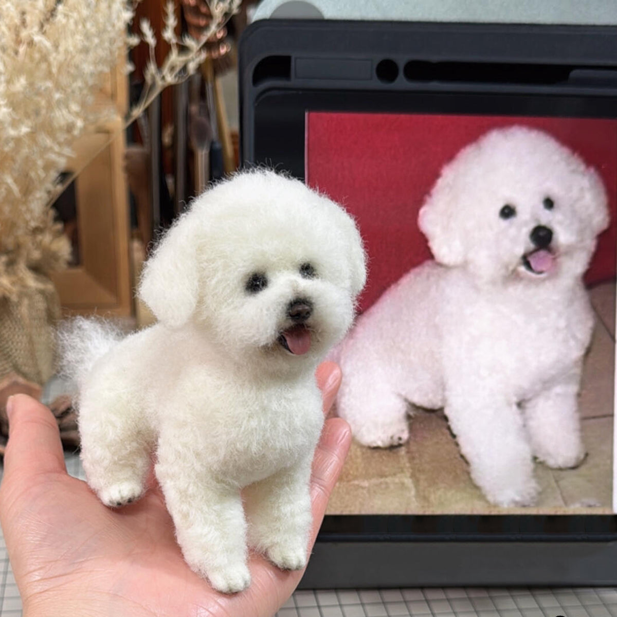 Custom Dog Sculpture | Handmade Wool Dog Cat Figurine | Unique Pet Memorial Gift