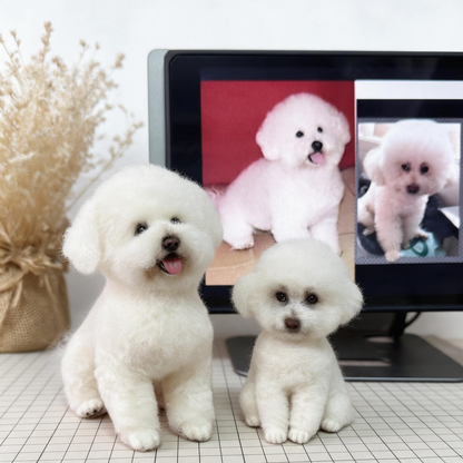 Custom Dog Sculpture | Handmade Wool Dog Cat Figurine | Unique Pet Memorial Gift