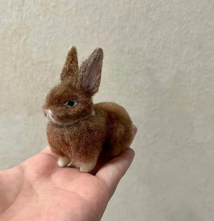 Custom Mini 3D Pet Sculpture | Handmade Wool Rabbit Figurine | Personalized Small Pet Memorial Gift