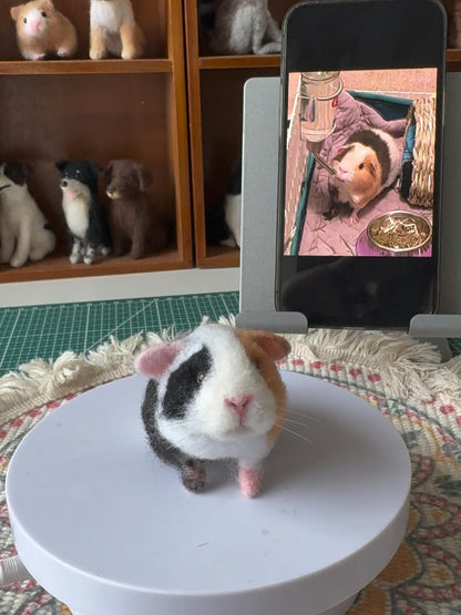 Custom Hamster Sculpture | Handmade Wool Pet Figurine | Personalized Small Pet Memorial Gift