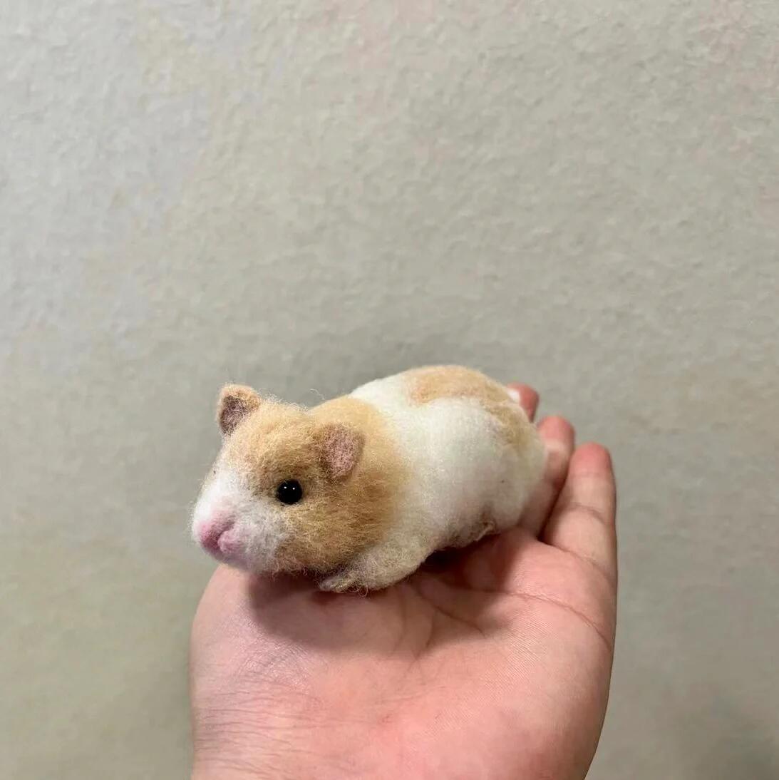 Custom Hamster Sculpture | Handmade Wool Pet Figurine | Personalized Small Pet Memorial Gift
