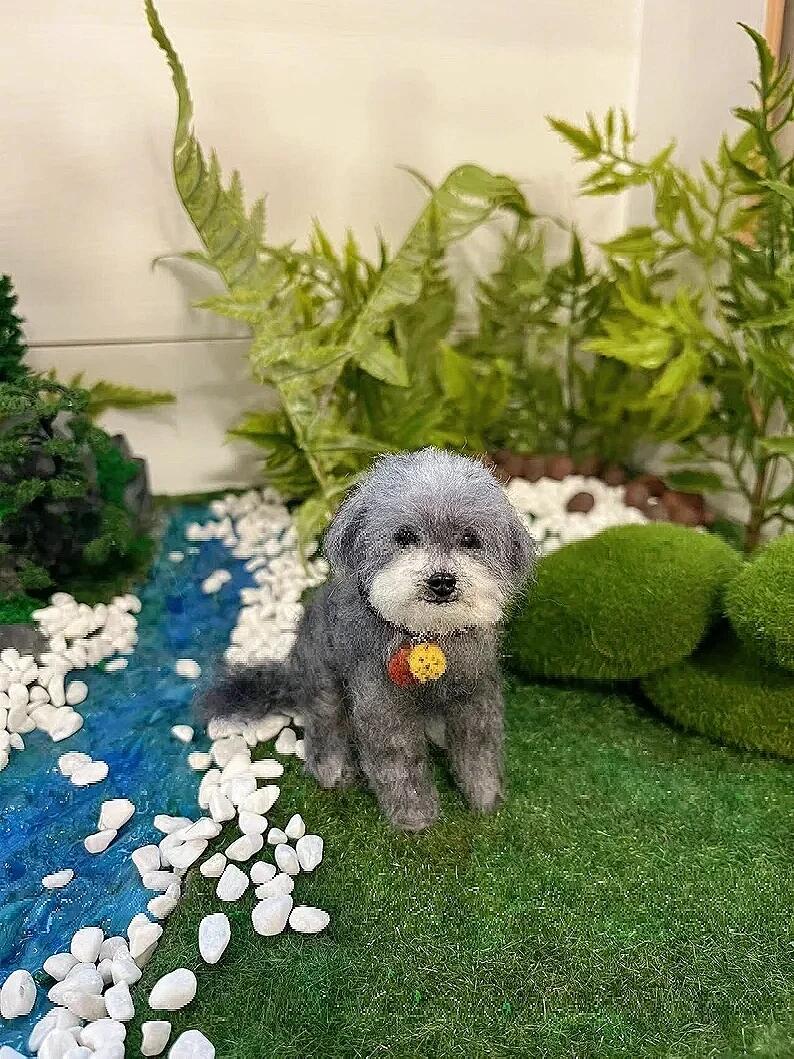 Custom Pet Sculpture | Needle Felted Dog Cat Figurine | Handmade Wool Personalized Memorial Gift