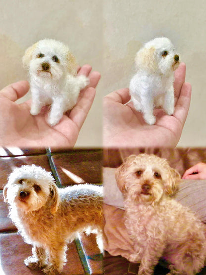 Custom Pet Sculpture | Needle Felted Dog Cat Figurine | Handmade Wool Personalized Memorial Gift