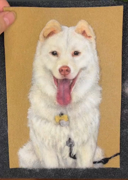Custom Dog Portrait | Handmade Needle Felted Wool Art | Personalized Pet Memory Gift
