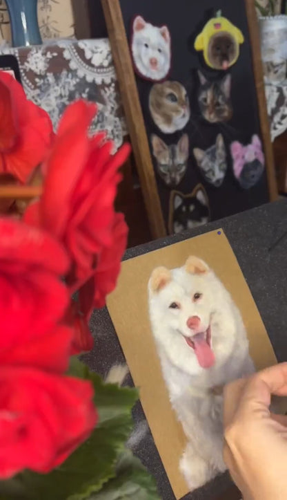 Custom Dog Portrait | Handmade Needle Felted Wool Art | Personalized Pet Memory Gift