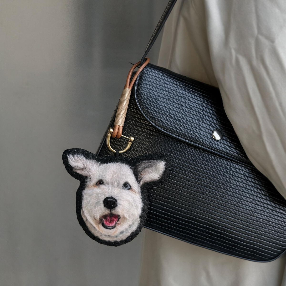 Custom Wool Felt Charm | Needle Felted Dog Keychain | Handmade Pet Memorial Gift
