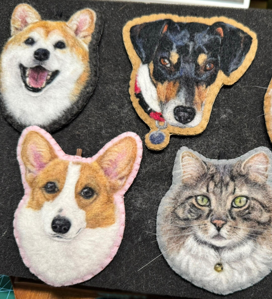 Custom Pet Bag Charm | Handmade Wool Felt Pet Portrait Keepsake |  Personalized Gift for Pet Lovers