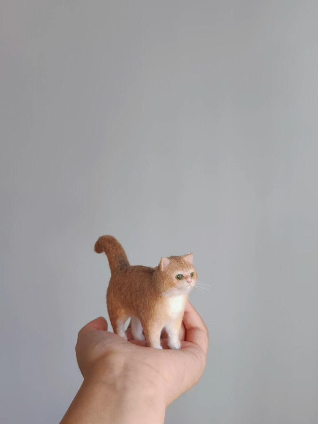 Custom Cat Sculpture | Miniature Needle Felted Figurine | Handmade Wool Pet Portrait Gift