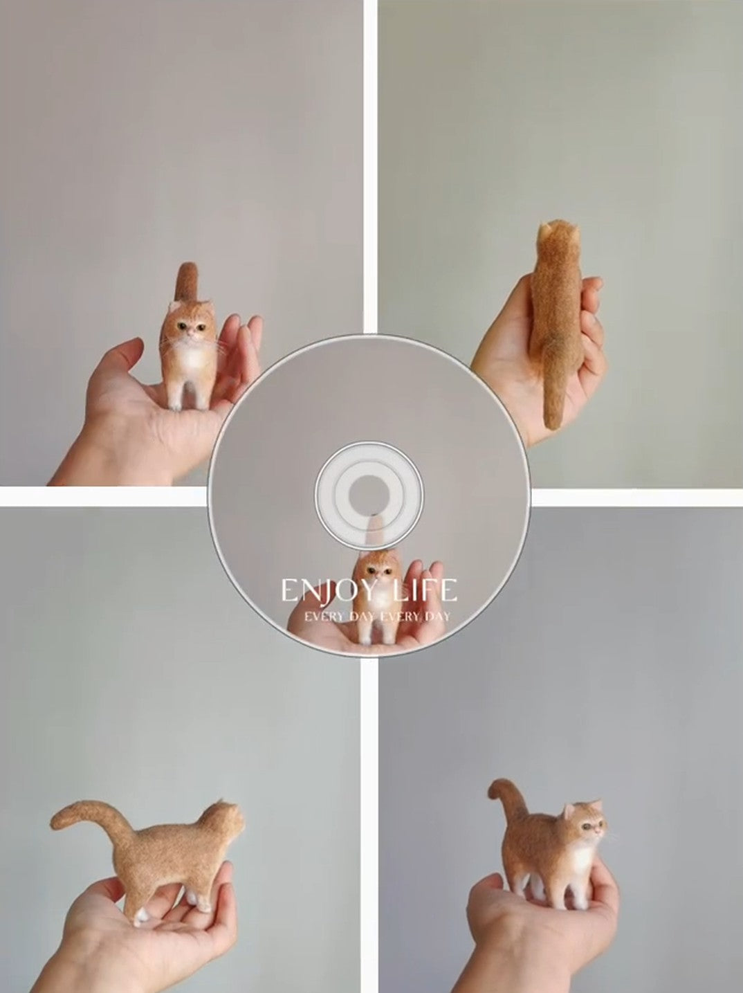 Custom Cat Sculpture | Miniature Needle Felted Figurine | Handmade Wool Pet Portrait Gift