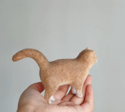 Custom Cat Sculpture | Miniature Needle Felted Figurine | Handmade Wool Pet Portrait Gift