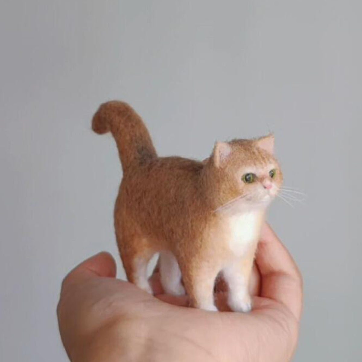 Custom Cat Sculpture | Miniature Needle Felted Figurine | Handmade Wool Pet Portrait Gift