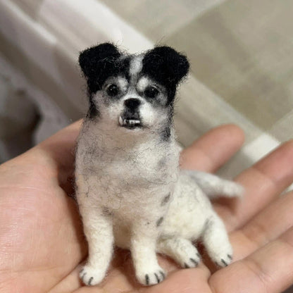 Personalized Dog Sculpture | Custom Mini 3D Wool Figurine | Needle Felted Pet Memorial Gift