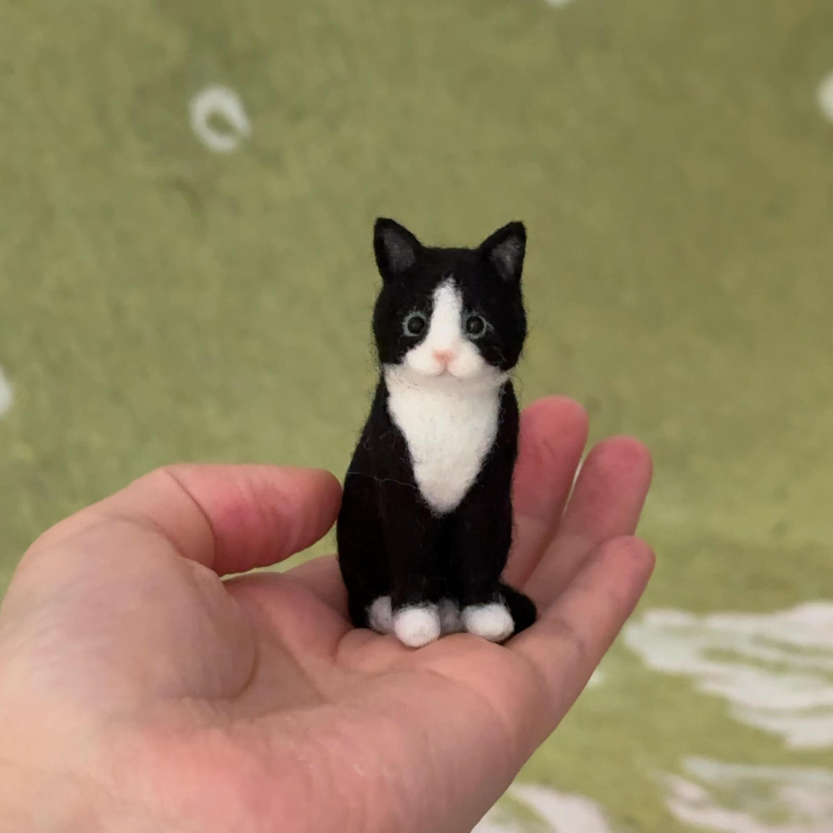 Custom Cat Sculpture | Miniature Needle Felted Figurine | Personalized Dog Cat Memory Gift