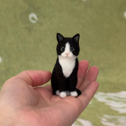 Custom Cat Sculpture | Miniature Needle Felted Figurine | Personalized Dog Cat Memory Gift