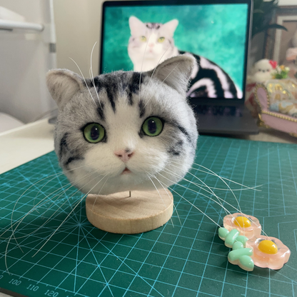 Custom 3D Wool Felt Pet Portrait | Handmade Needle Felted Dog Cat Artwork | Unique Pet Keepsake Gift