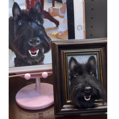 Custom 3D Wool Felt Pet Portrait | Handmade Needle Felted Dog Cat Artwork | Custom Dog Lover Gift