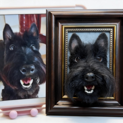 Custom 3D Wool Felt Pet Portrait | Handmade Needle Felted Dog Cat Artwork | Custom Dog Lover Gift