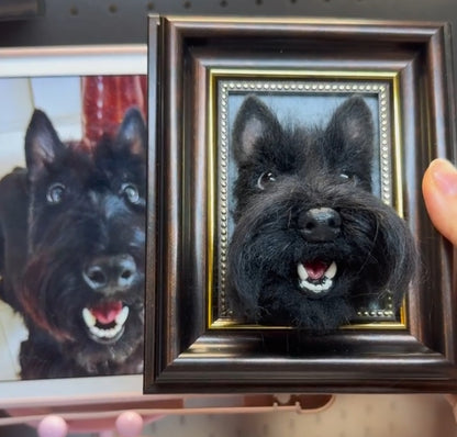 Custom 3D Wool Felt Pet Portrait | Handmade Needle Felted Dog Cat Artwork | Custom Dog Lover Gift