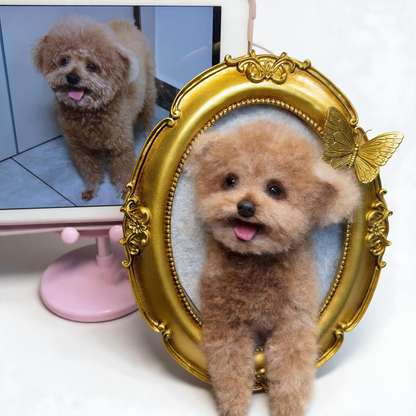 Custom 3D Wool Felt Pet Portrait | Handmade Needle Felted Dog Portrait | Custom Dog Lover Gift