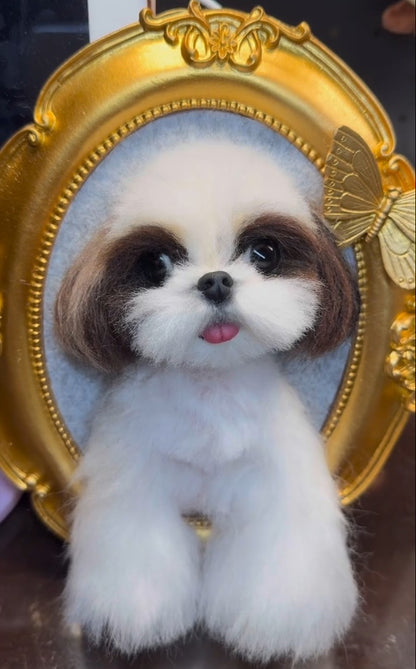 Custom 3D Wool Felt Pet Portrait | Handmade Needle Felted Dog Portrait | Custom Dog Lover Gift