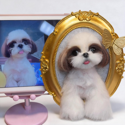 Custom 3D Wool Felt Pet Portrait | Handmade Needle Felted Dog Portrait | Custom Dog Lover Gift
