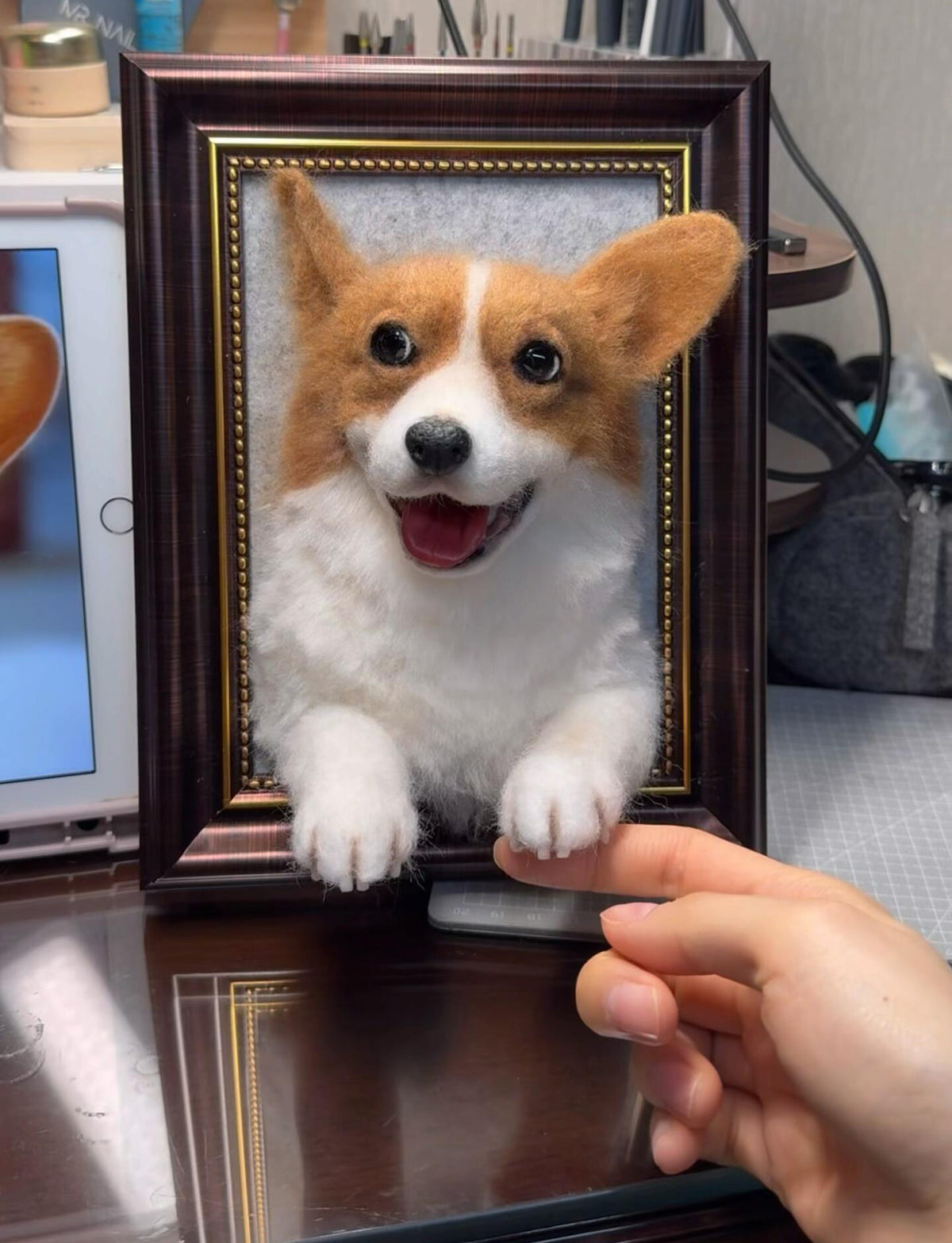 3D Needle Felted Pet Portrait | Custom Wool Dog Cat Frame | Personalized Christmas Gift