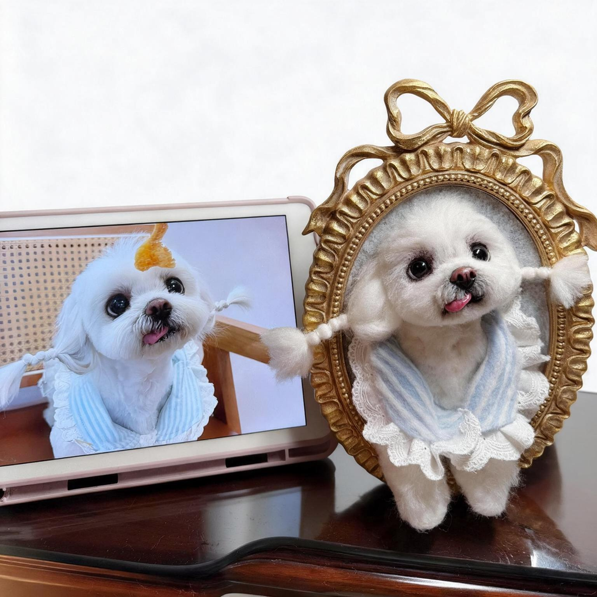 Custom 3D Wool Felt Pet Portrait | Handmade Needle Felted Dog Portrait | Custom Dog Lover Gift